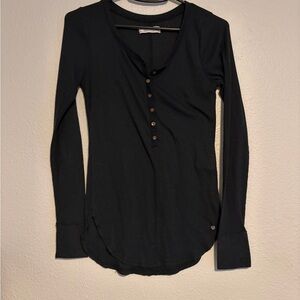 Abercrombie & Fitch Black Long Sleeve Henley